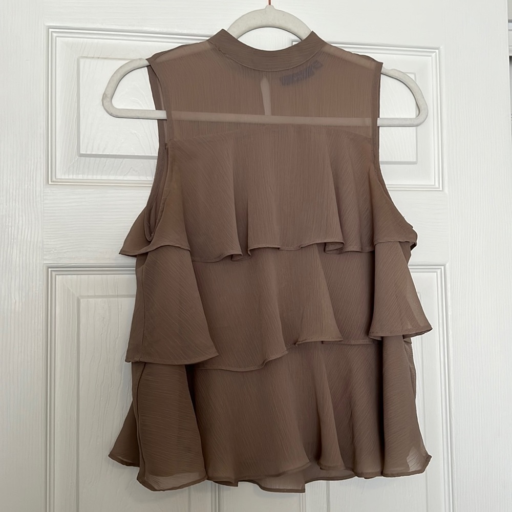 Brown Apt. 9 ruffle blouse (M)